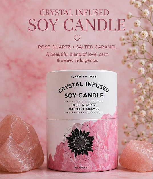 Rose Quartz Salted Caramel Soy Candle