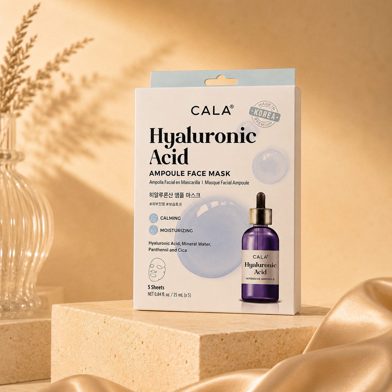 CALA Hyaluronic Acid Ampoule Face Mask — 5 Sheets