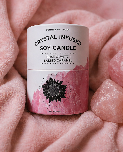 Rose Quartz Salted Caramel Soy Candle