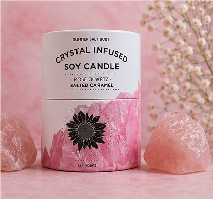 Rose Quartz Salted Caramel Soy Candle